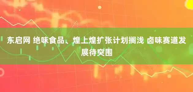 东启网 绝味食品、煌上煌扩张计划搁浅 卤味赛道发展待突围