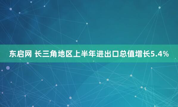 东启网 长三角地区上半年进出口总值增长5.4%